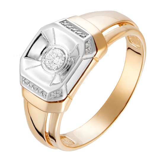 Кольцо, золото, бриллиант, 1012146